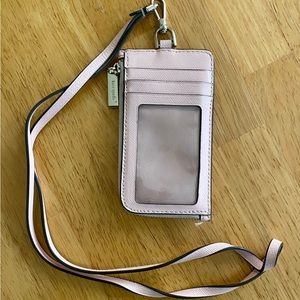 Kate Spade wallet and lanyard.  Pale pink leather